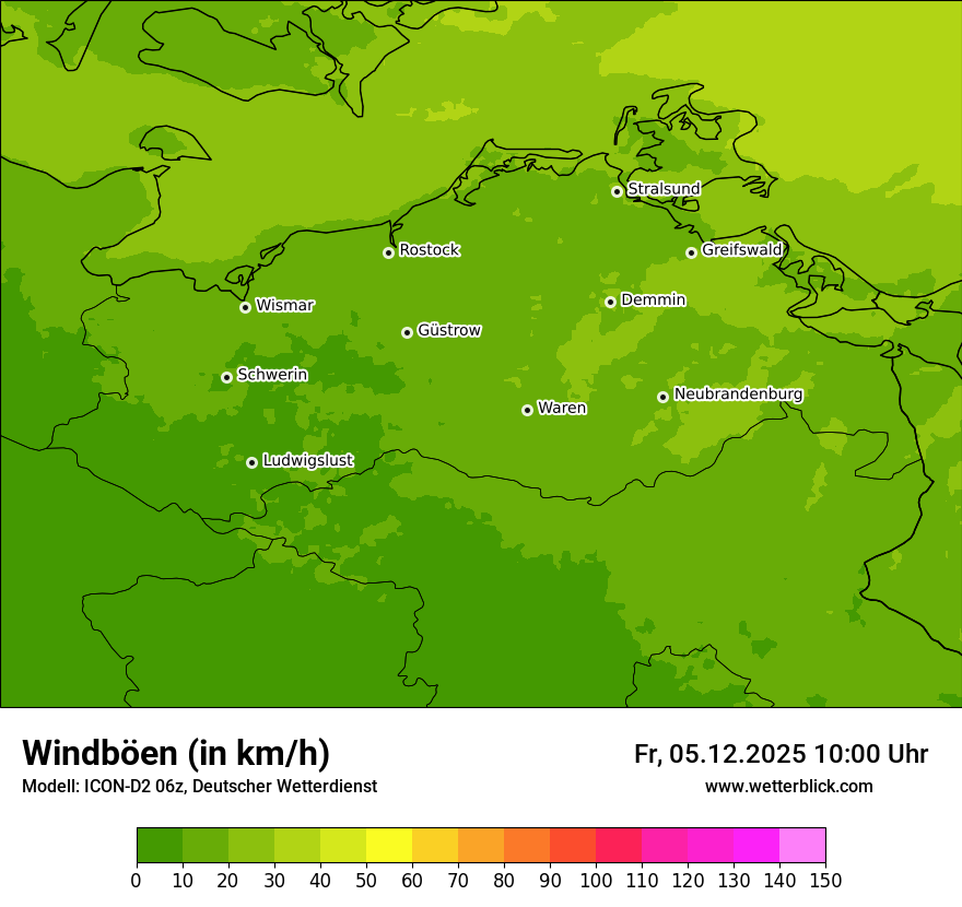 Modellkarten Windgeschwindigkeit
