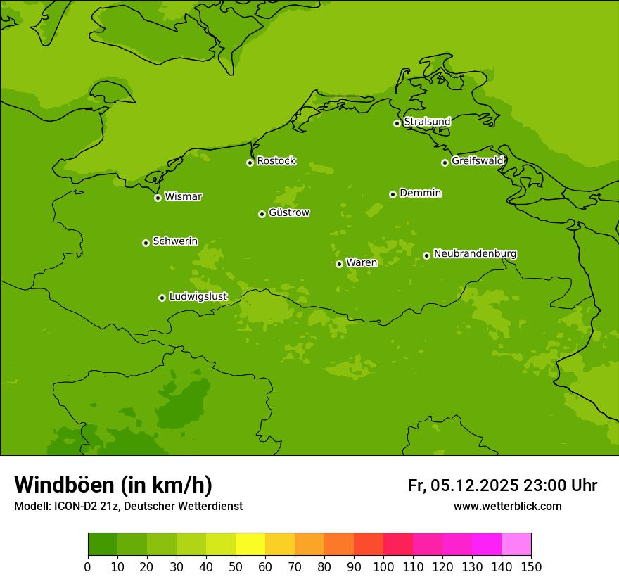 Modellkarten Windgeschwindigkeit