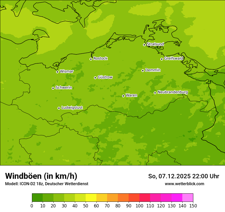 Modellkarten Windgeschwindigkeit