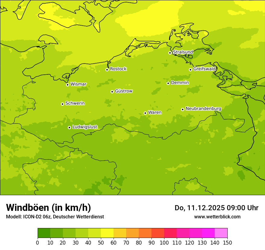 Modellkarten Windgeschwindigkeit