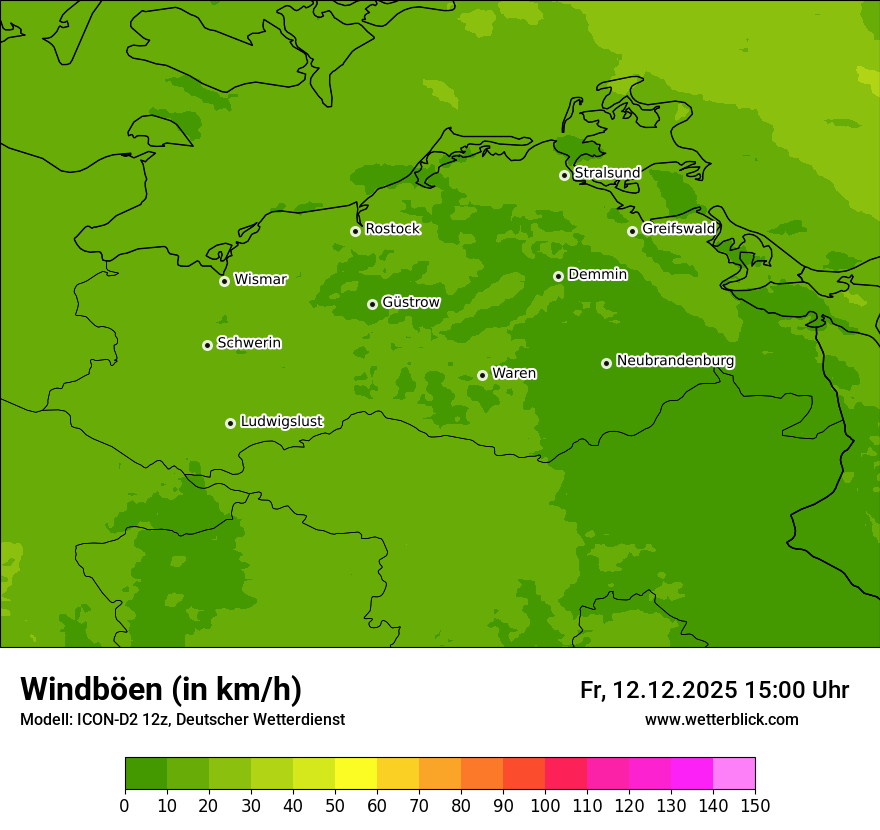 Modellkarten Windgeschwindigkeit