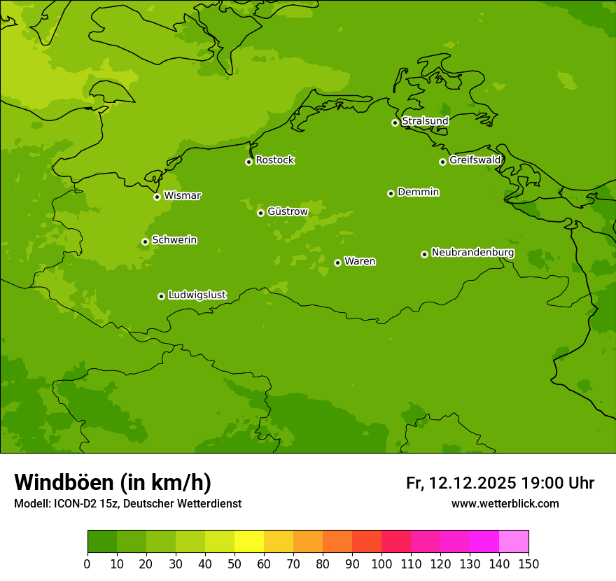 Modellkarten Windgeschwindigkeit