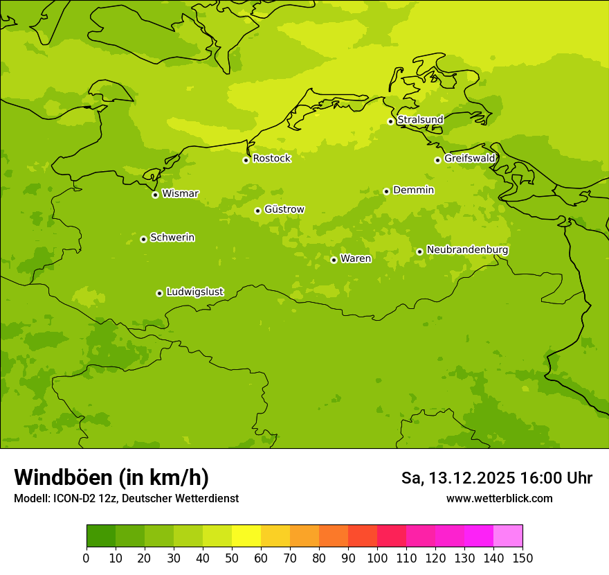 Modellkarten Windgeschwindigkeit