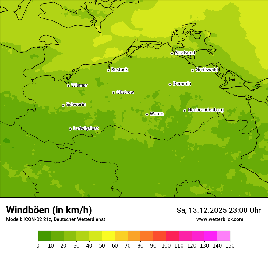 Modellkarten Windgeschwindigkeit
