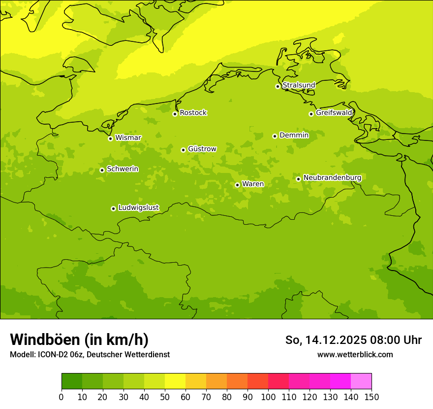 Modellkarten Windgeschwindigkeit