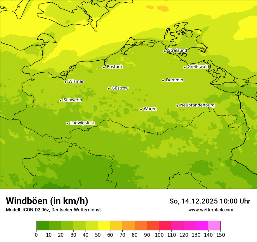 Modellkarten Windgeschwindigkeit