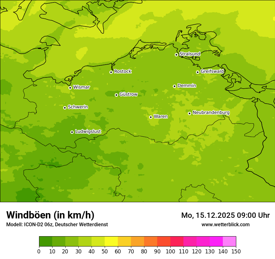 Modellkarten Windgeschwindigkeit