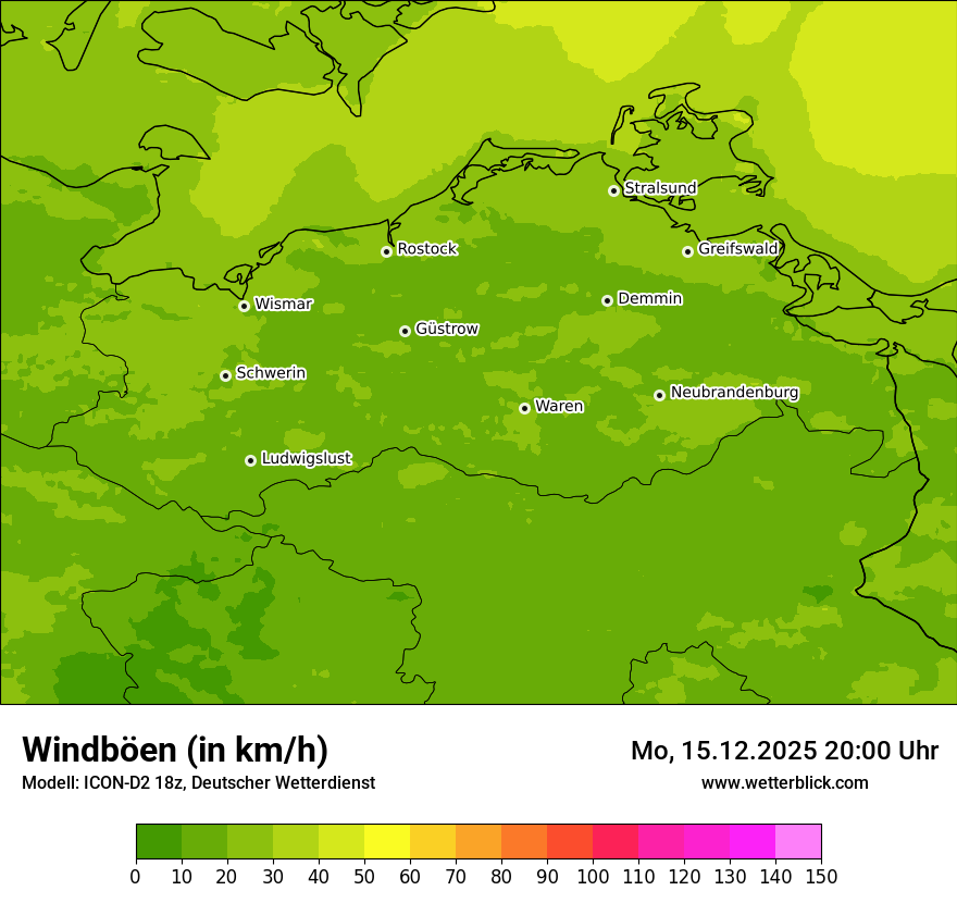 Modellkarten Windgeschwindigkeit