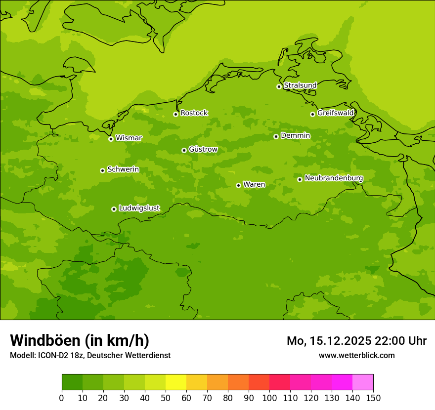 Modellkarten Windgeschwindigkeit