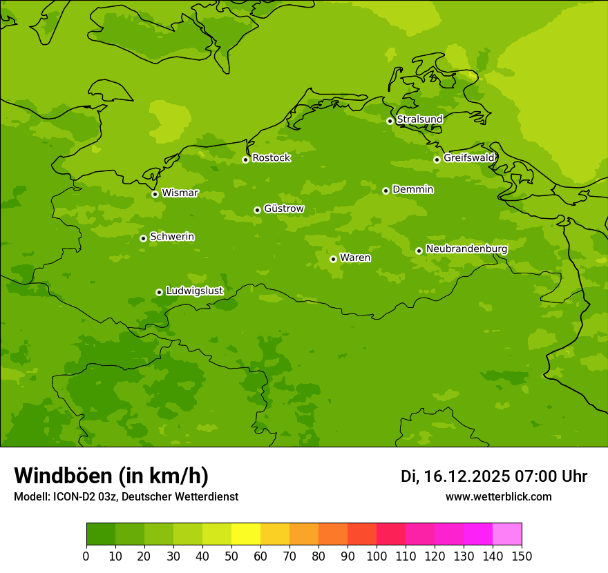 Modellkarten Windgeschwindigkeit