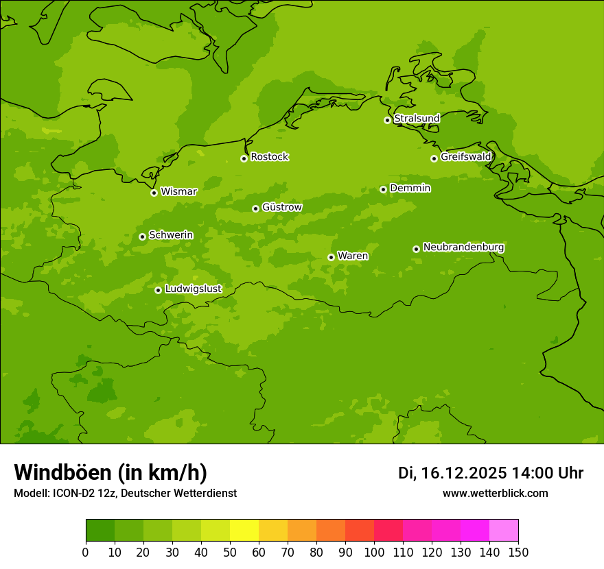Modellkarten Windgeschwindigkeit