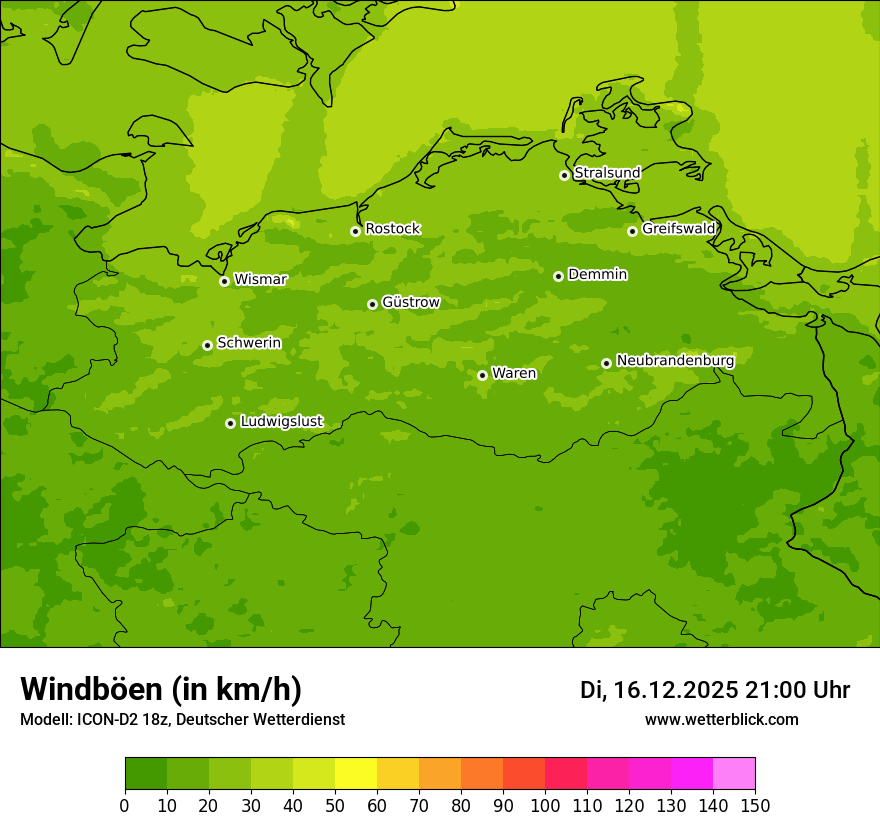 Modellkarten Windgeschwindigkeit