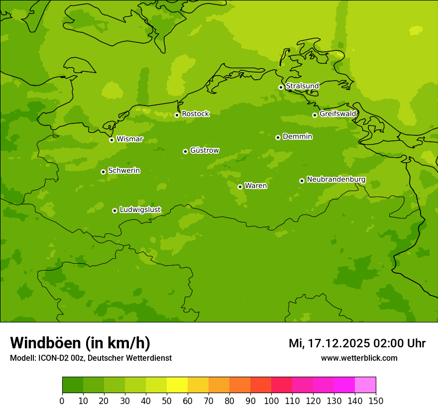 Modellkarten Windgeschwindigkeit