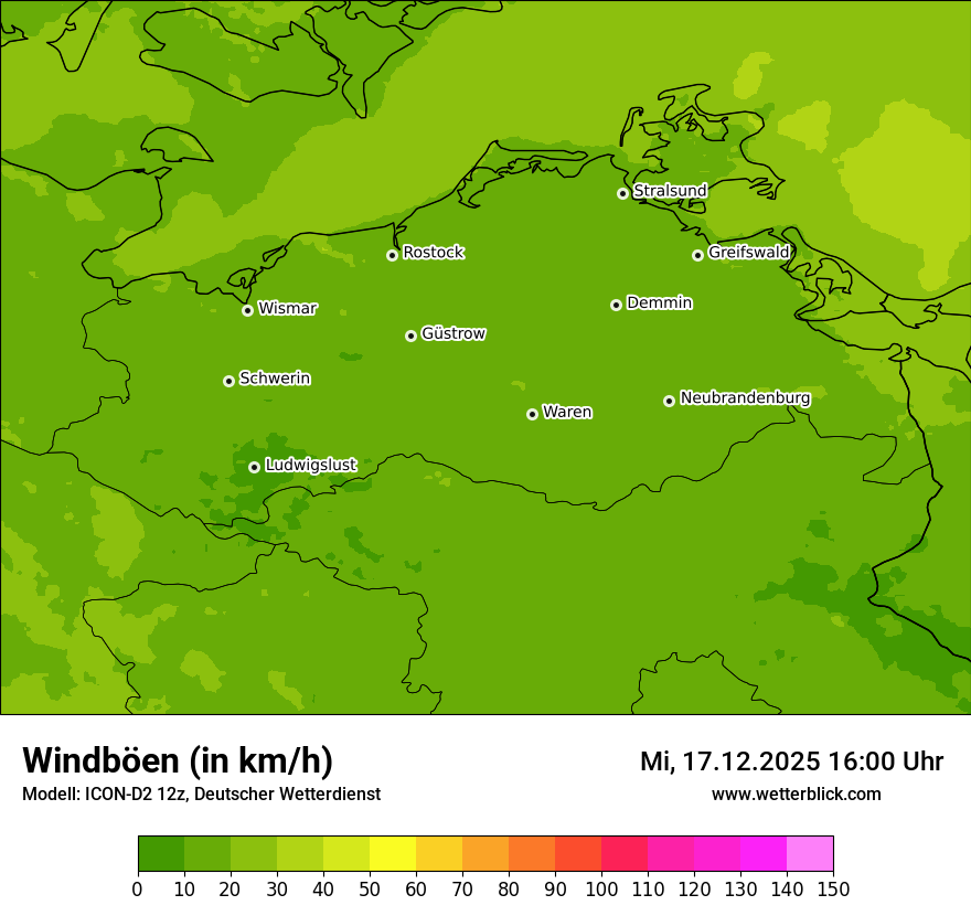 Modellkarten Windgeschwindigkeit
