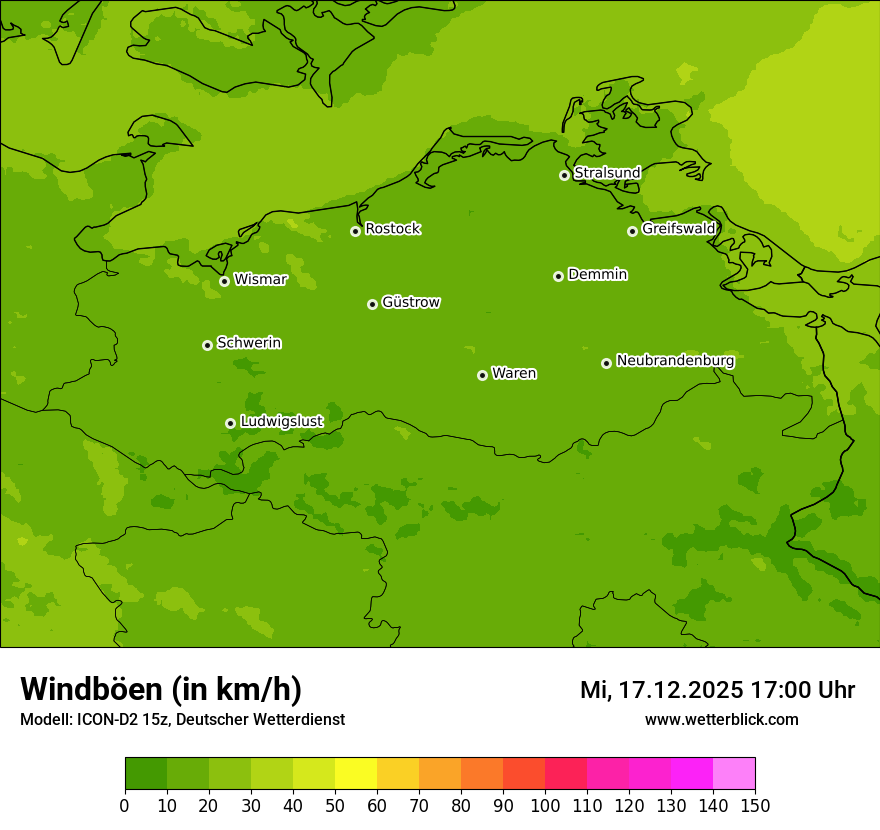 Modellkarten Windgeschwindigkeit