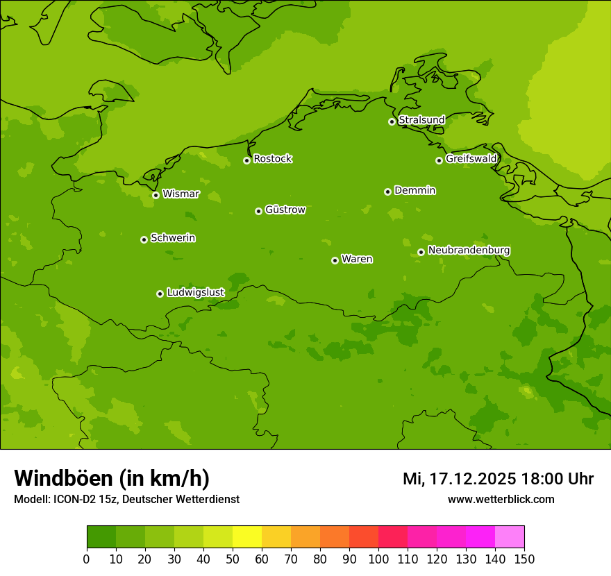 Modellkarten Windgeschwindigkeit
