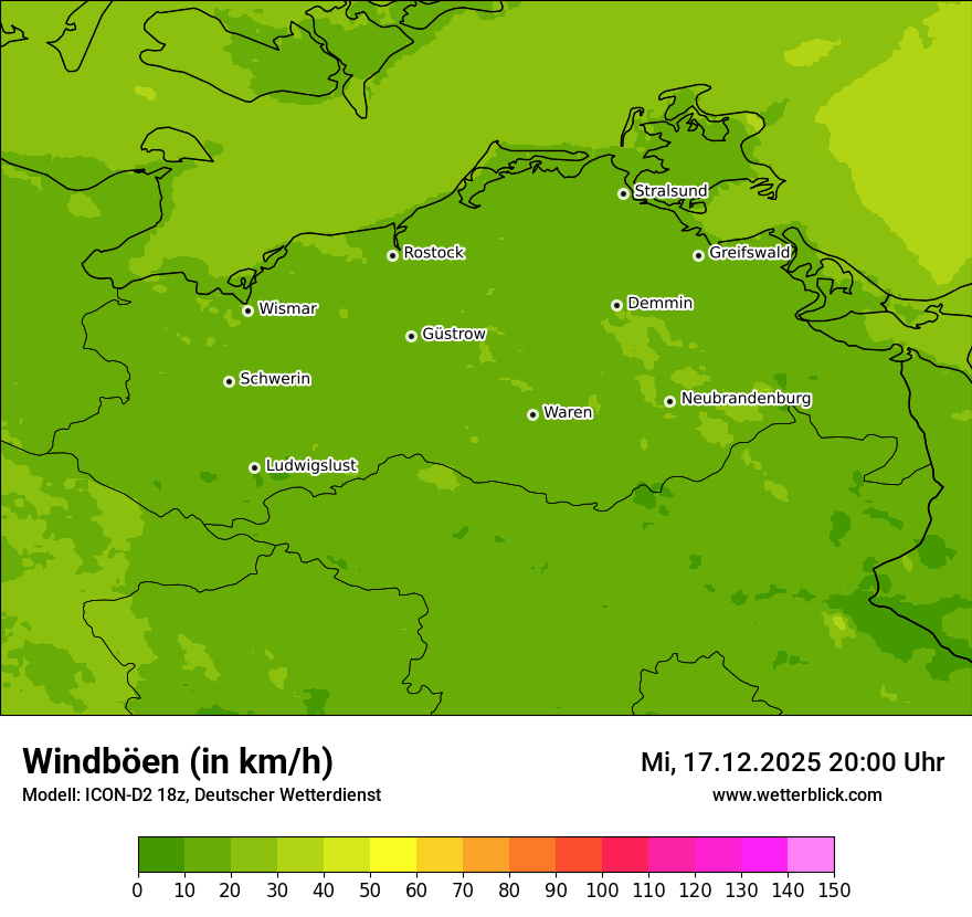Modellkarten Windgeschwindigkeit