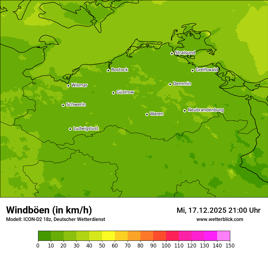 Modellkarten Windgeschwindigkeit