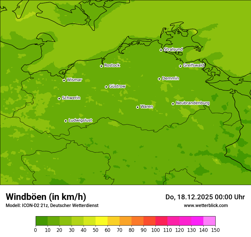 Modellkarten Windgeschwindigkeit