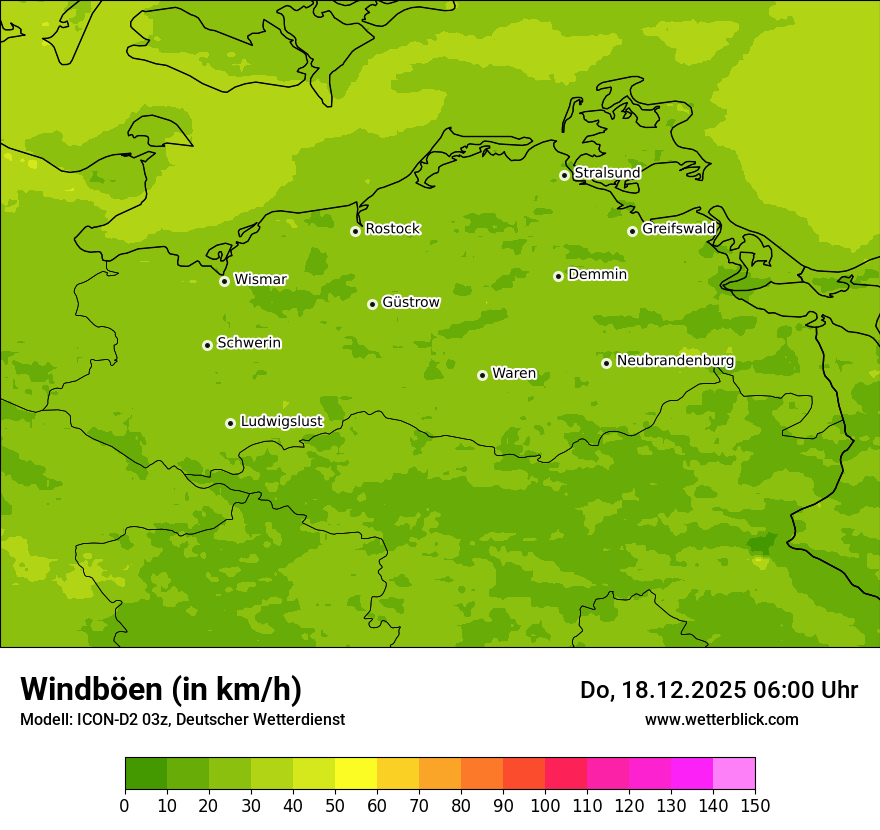 Modellkarten Windgeschwindigkeit