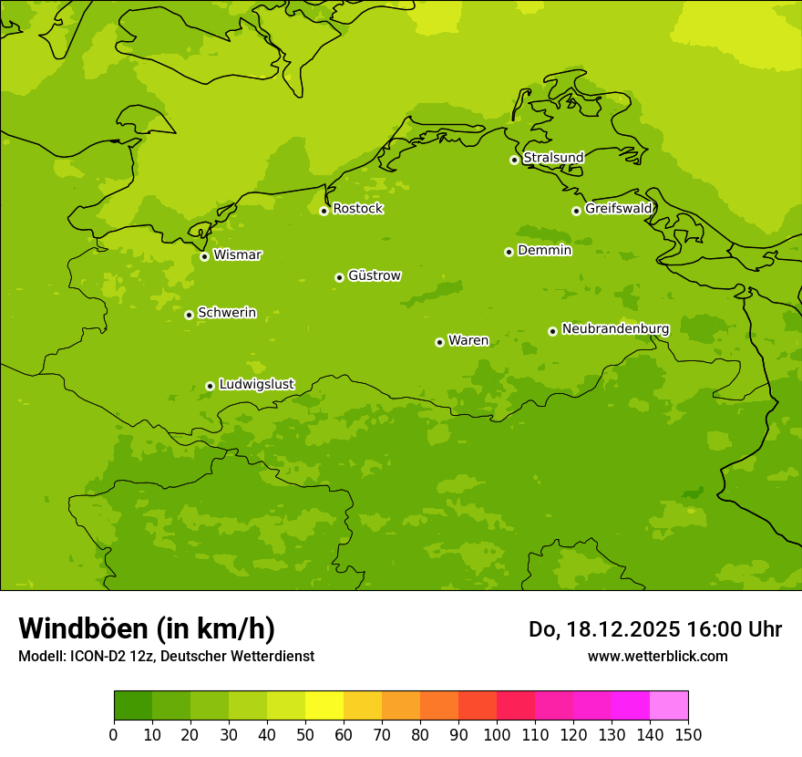 Modellkarten Windgeschwindigkeit