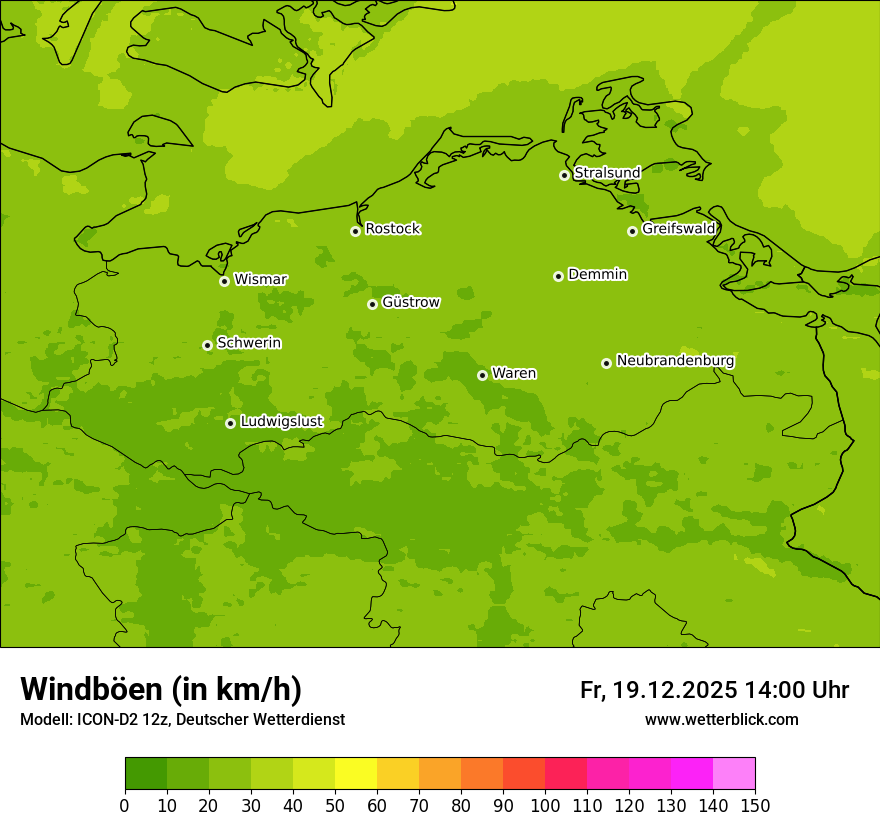 Modellkarten Windgeschwindigkeit