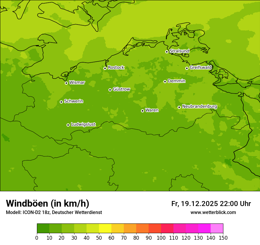 Modellkarten Windgeschwindigkeit