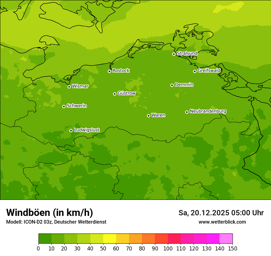 Modellkarten Windgeschwindigkeit
