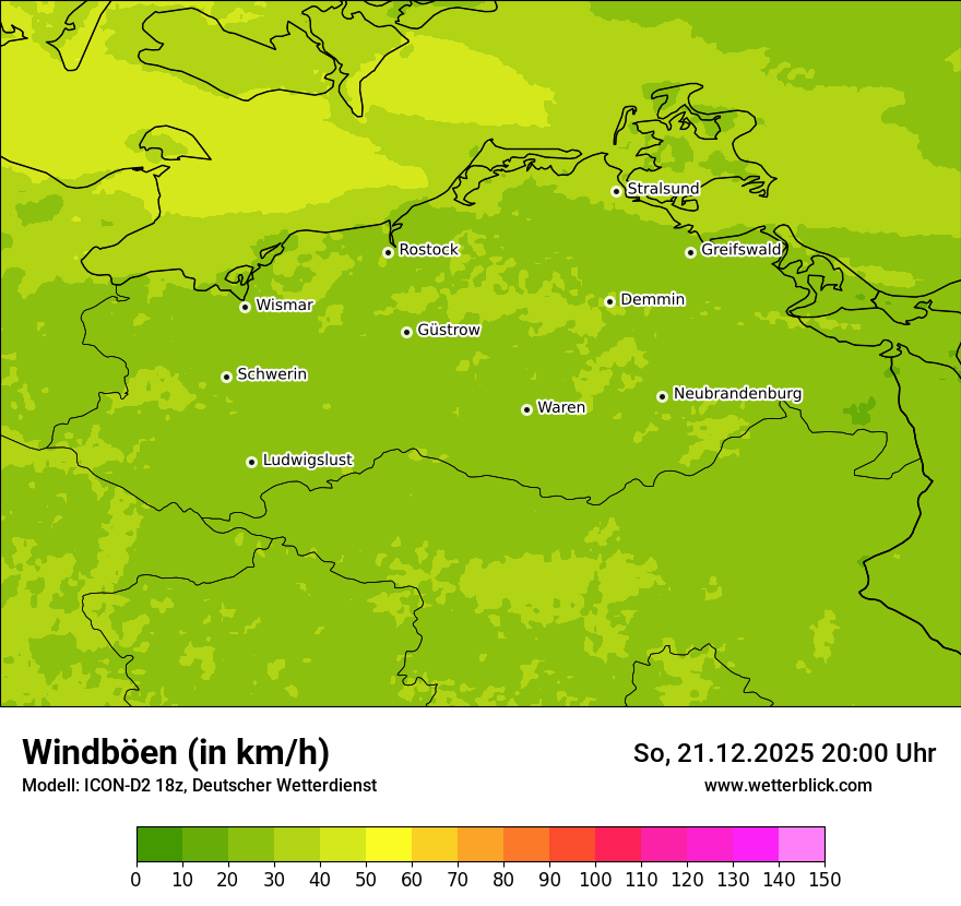 Modellkarten Windgeschwindigkeit