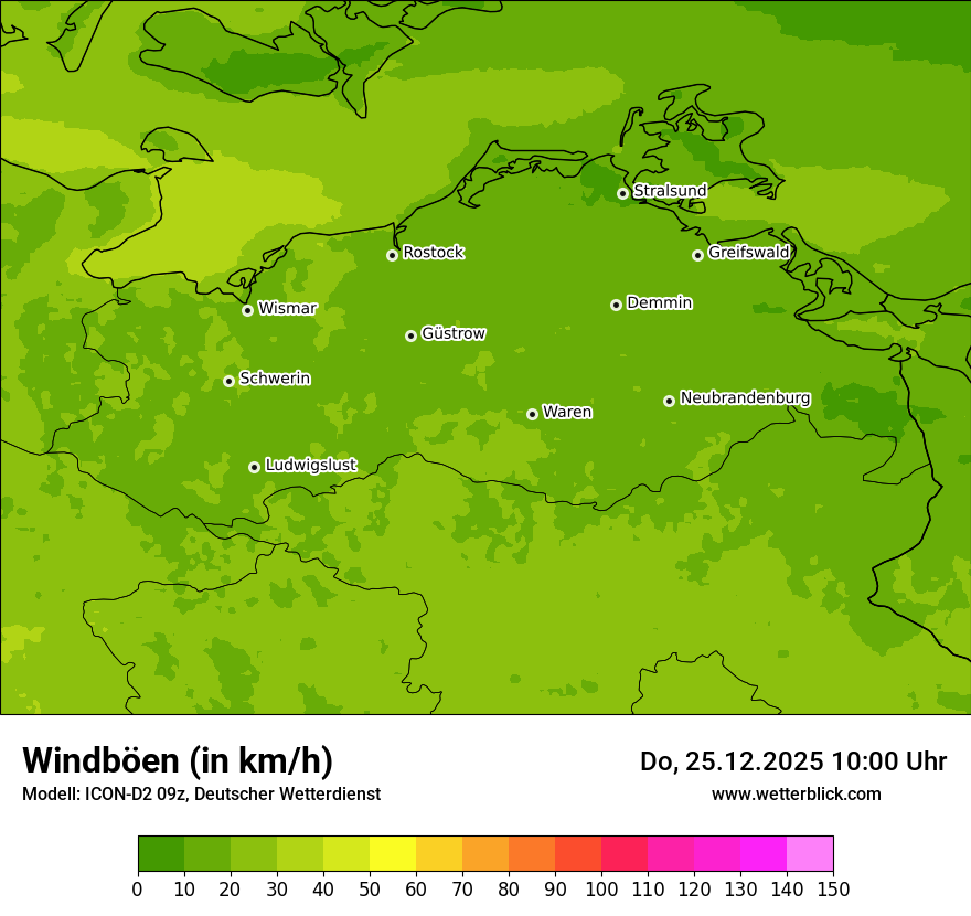 Modellkarten Windgeschwindigkeit