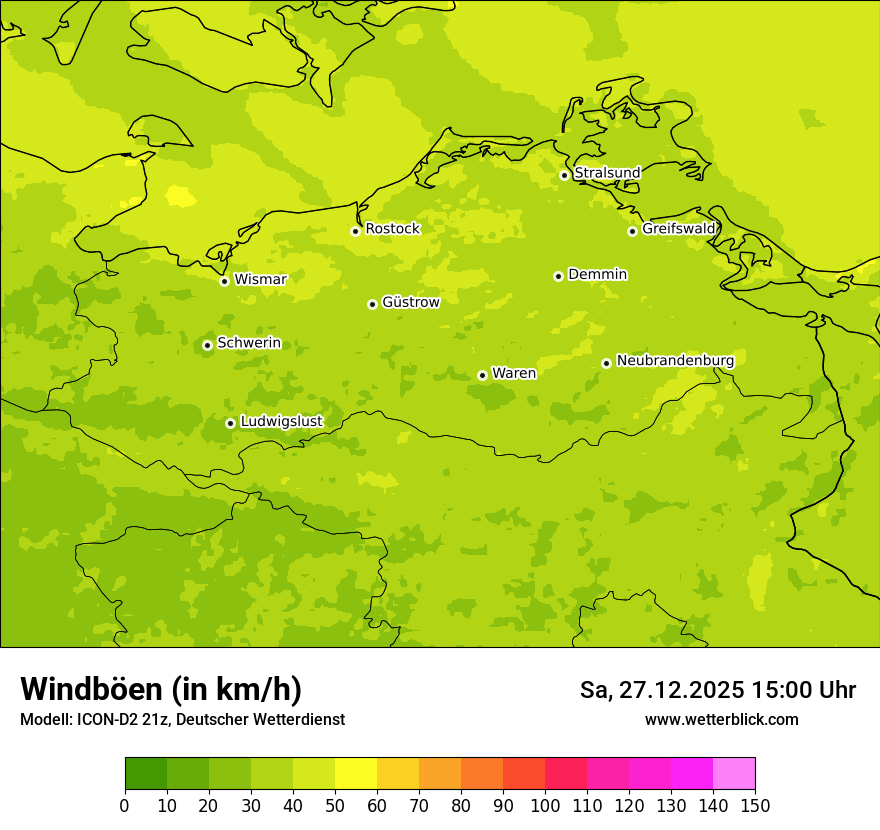 Modellkarten Windgeschwindigkeit