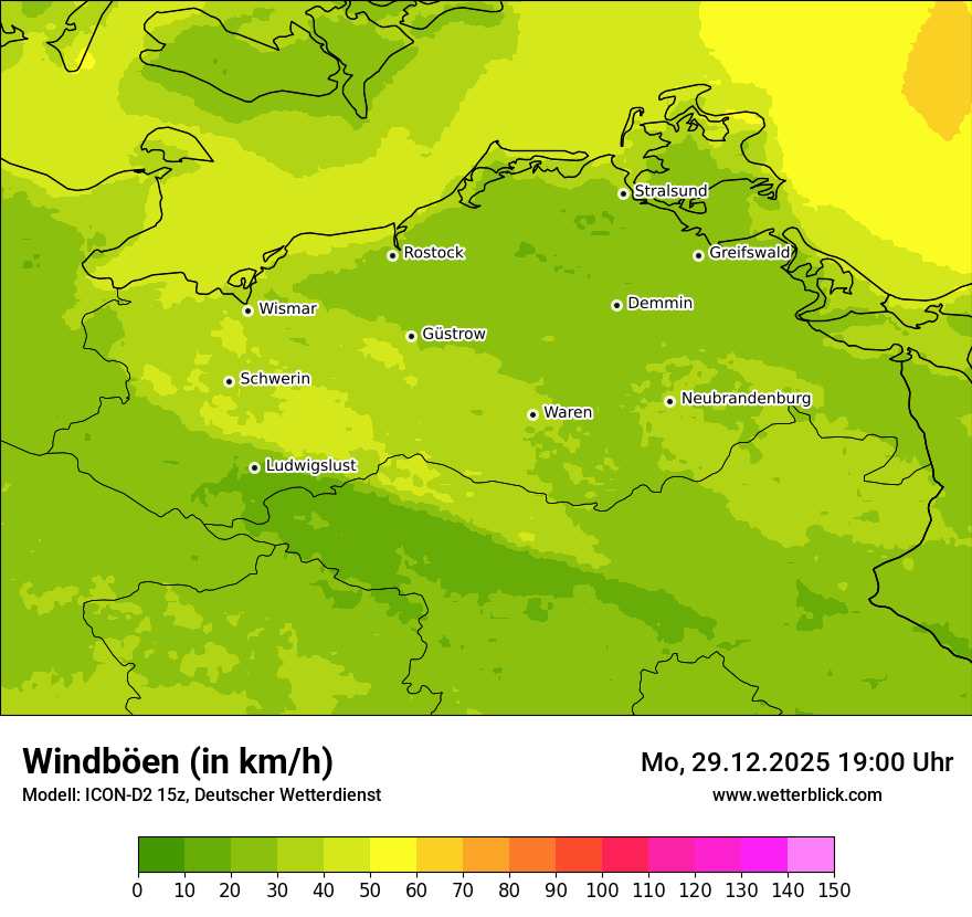 Modellkarten Windgeschwindigkeit