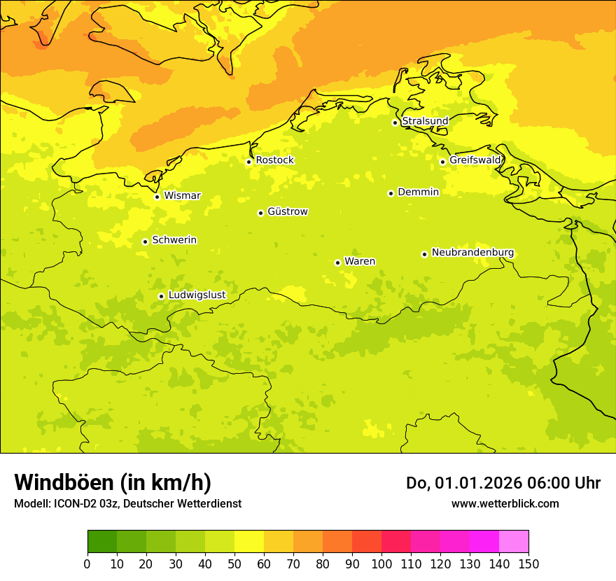 Modellkarten Windgeschwindigkeit