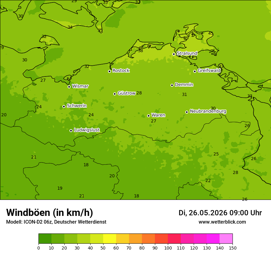 Maximale Windböen