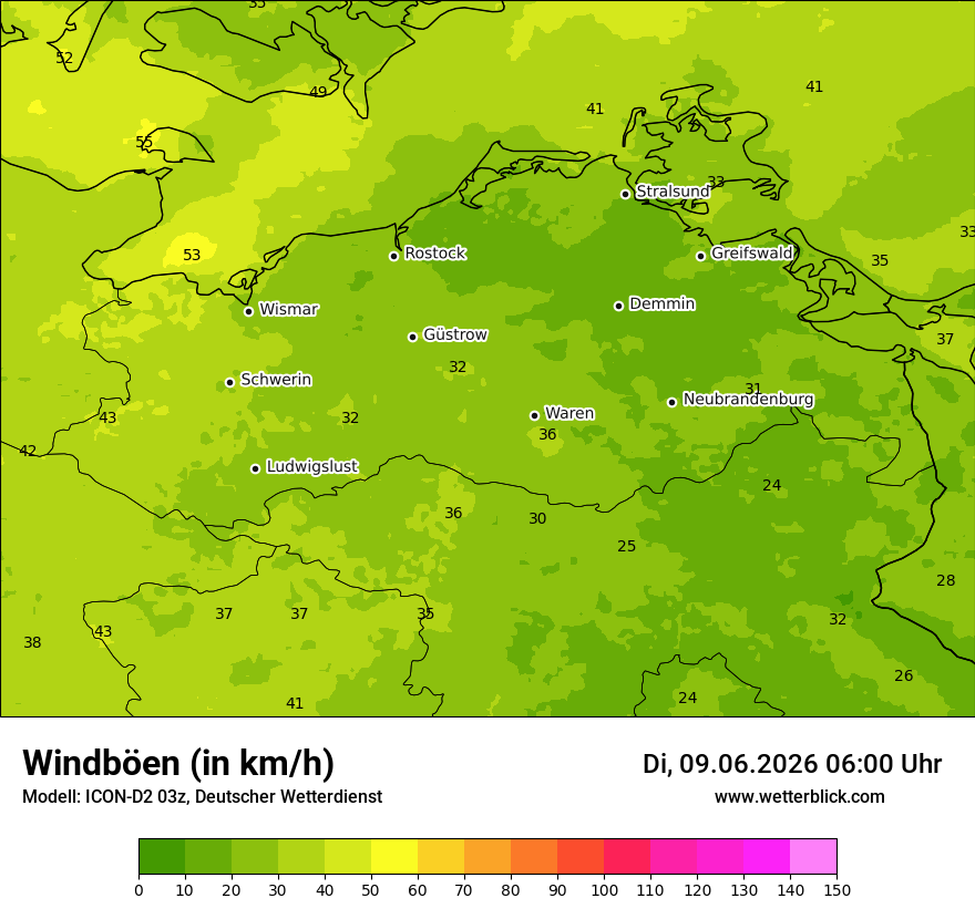 Maximale Windböen
