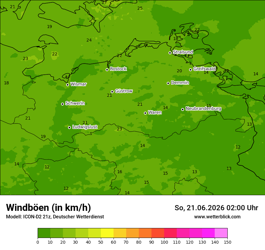 Maximale Windböen
