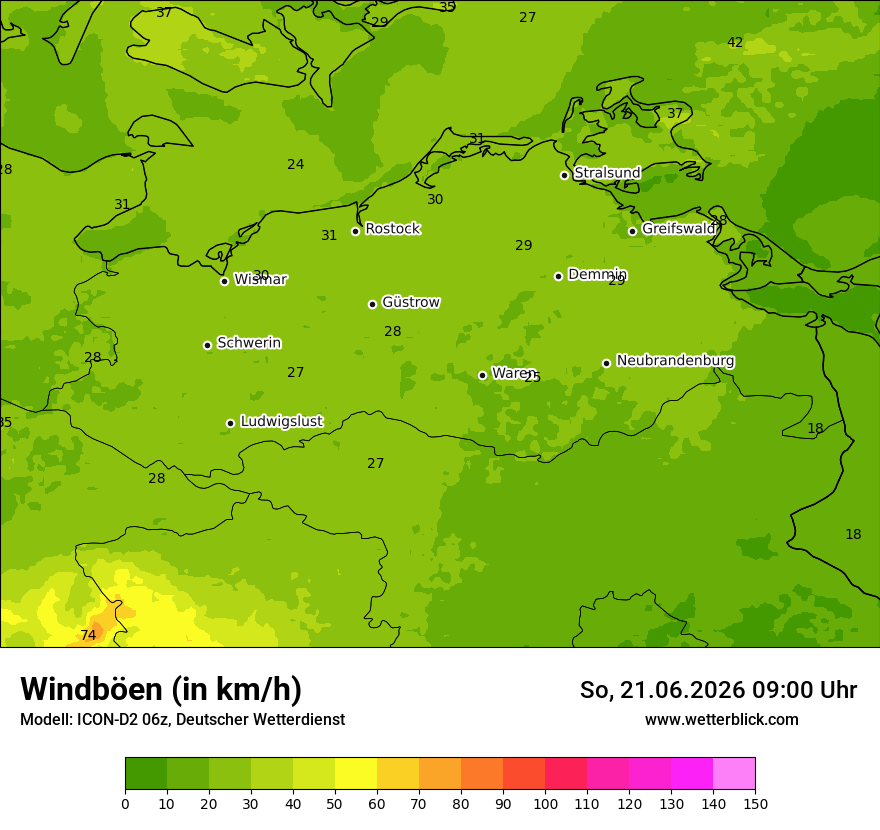 Maximale Windböen