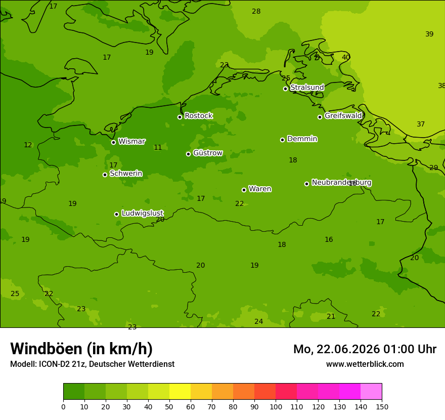 Maximale Windböen