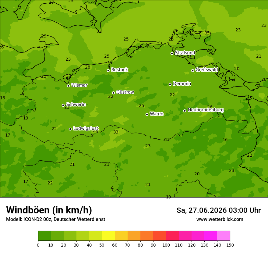 Maximale Windböen