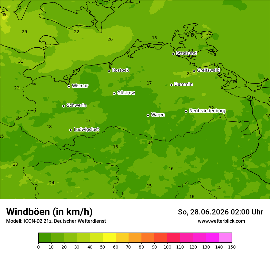 Maximale Windböen