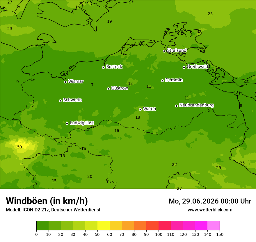 Maximale Windböen