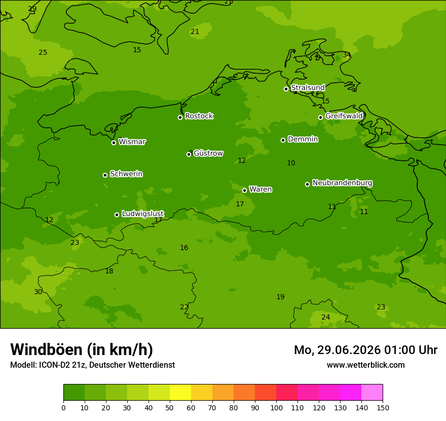 Maximale Windböen