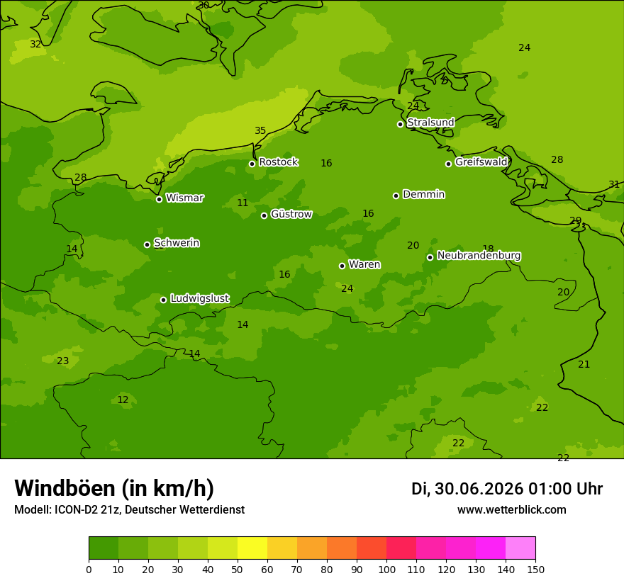 Maximale Windböen