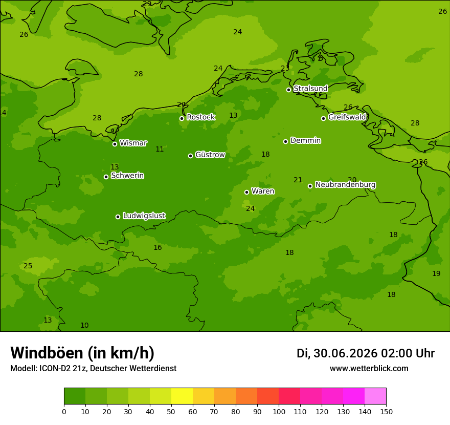 Maximale Windböen