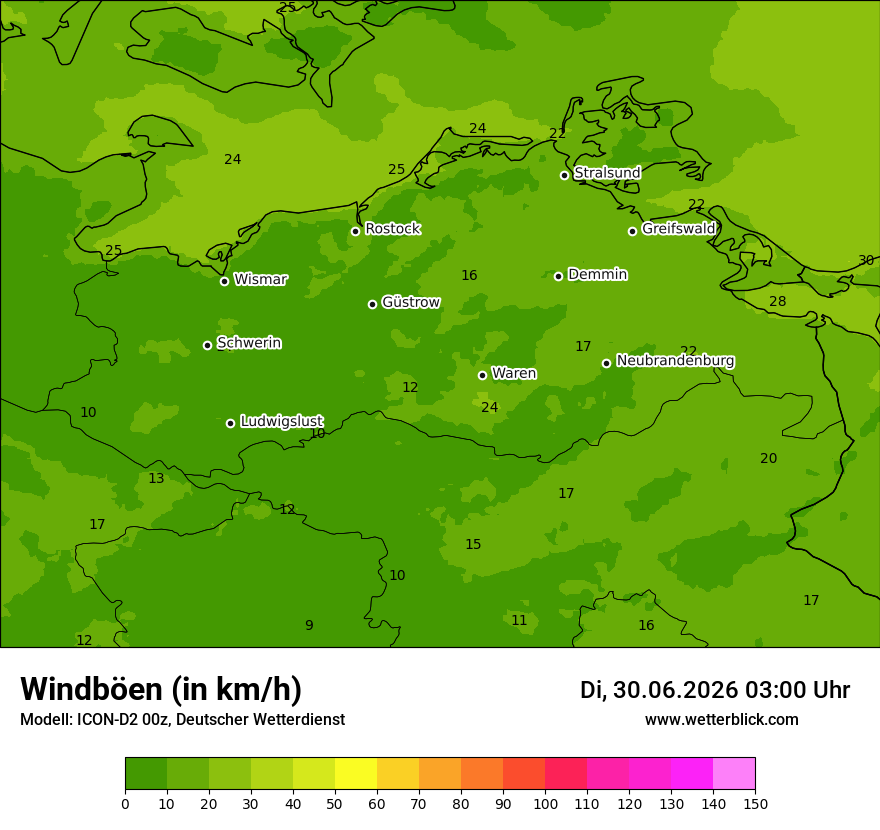Maximale Windböen
