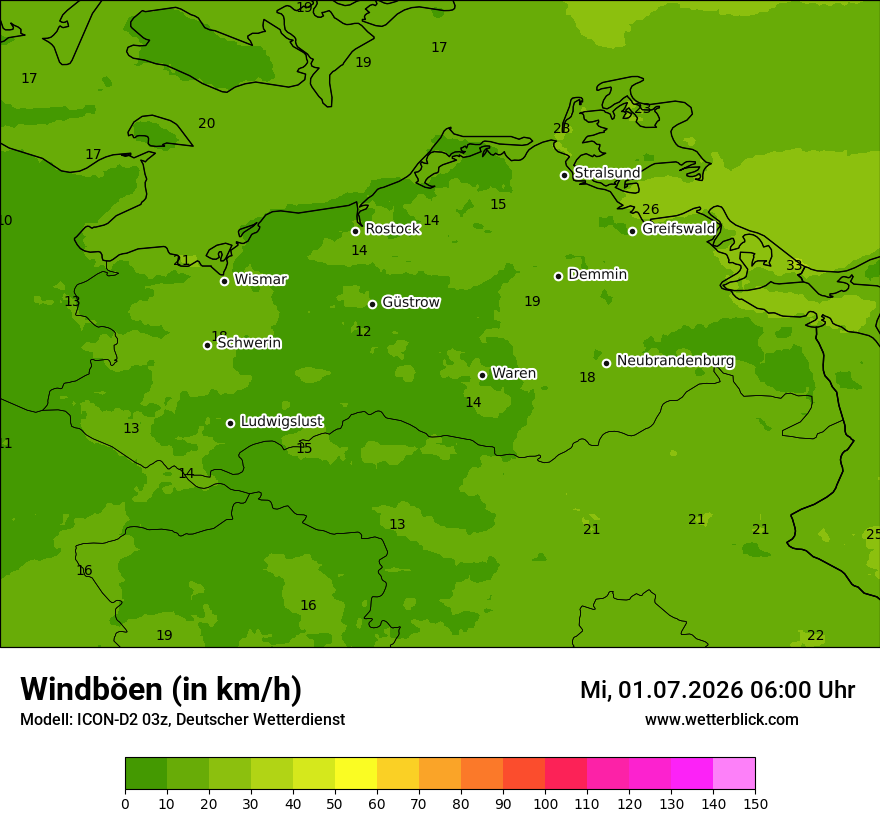 Maximale Windböen