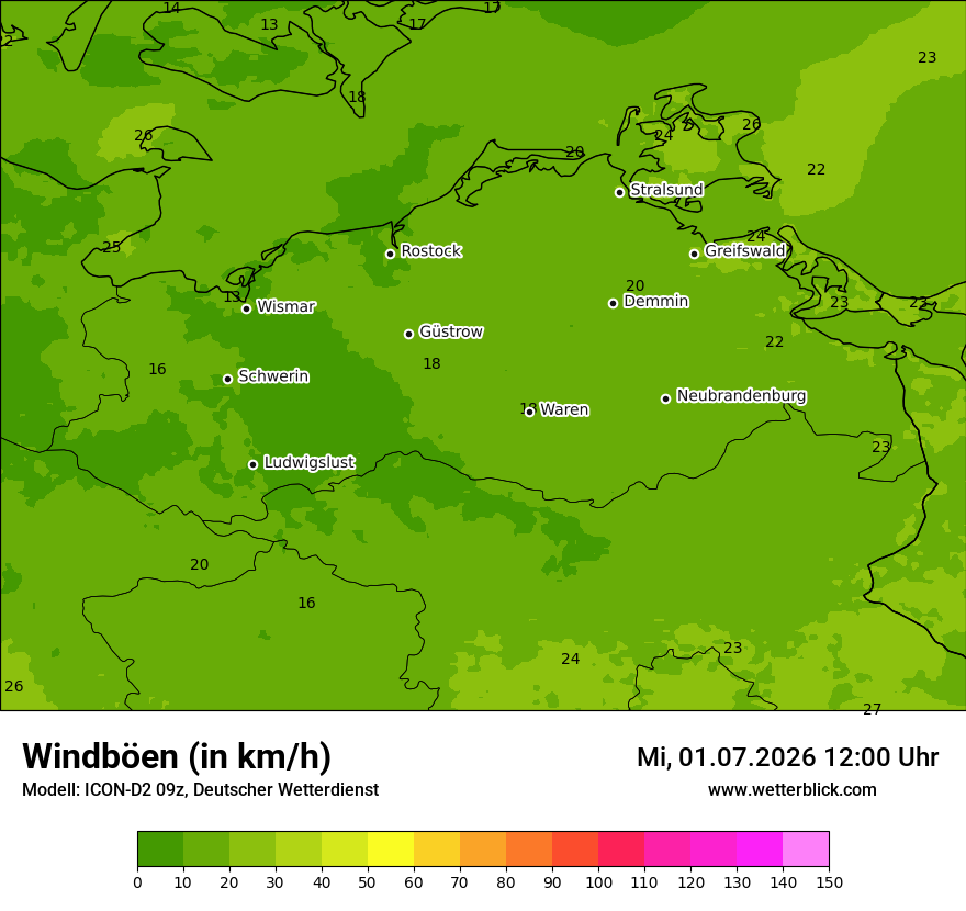 Maximale Windböen