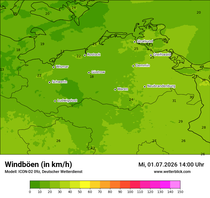 Maximale Windböen