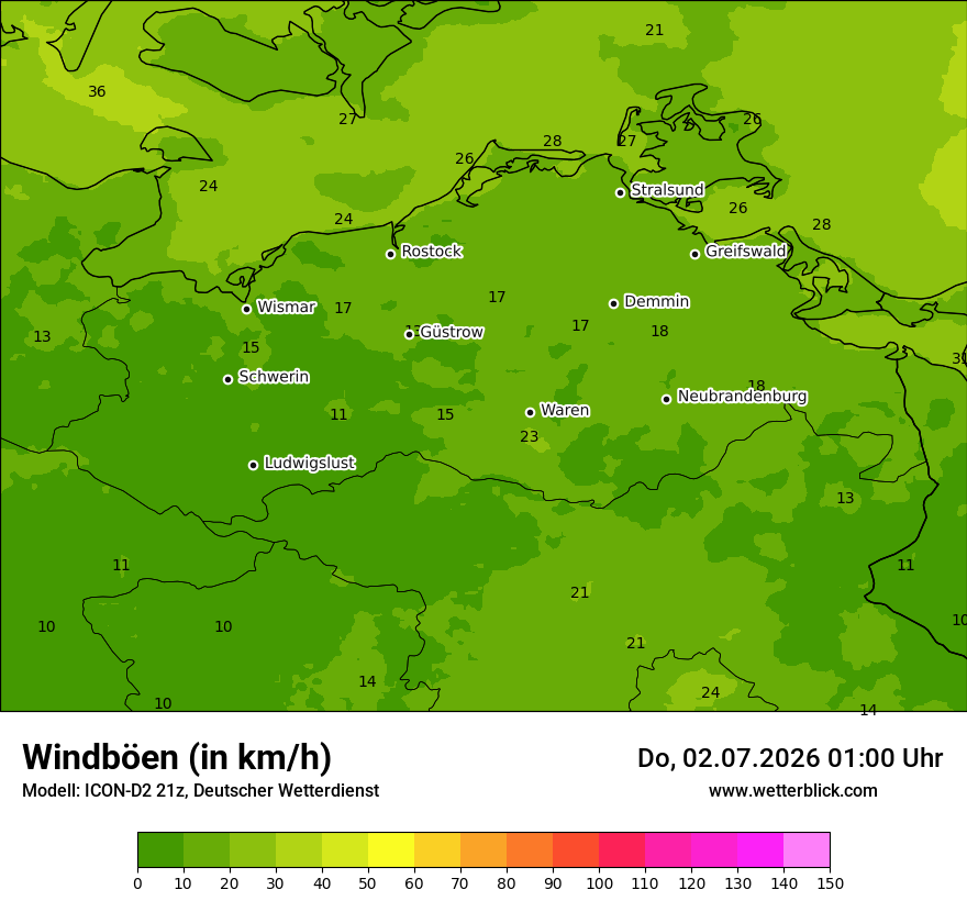 Maximale Windböen