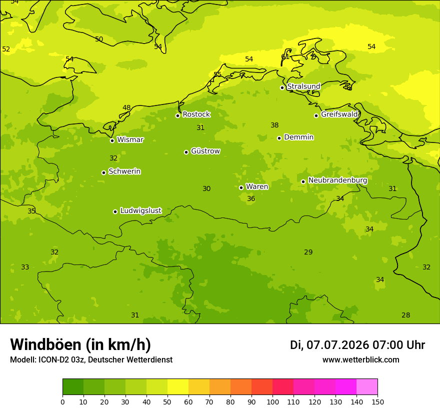 Maximale Windböen